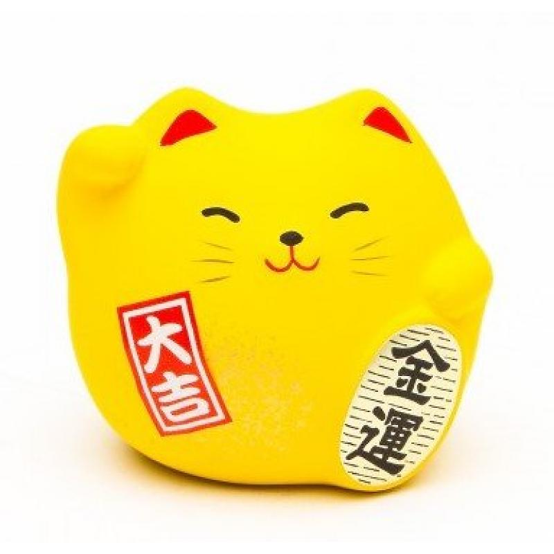 Yellow feng shui manekineko S